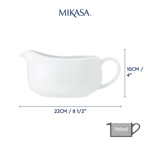 Mikasa Chalk Porcelain Gravy/Sauce Boat, 700ml, Labelled
