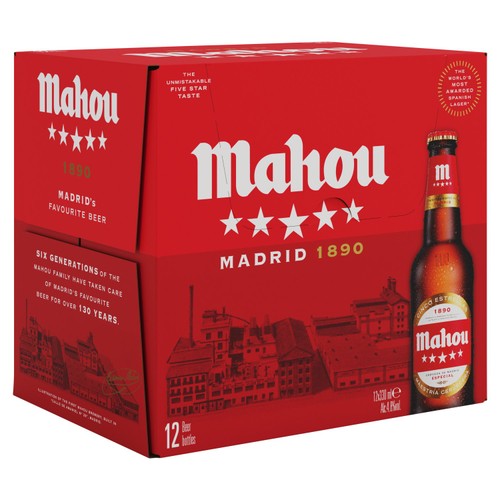 Mahou Cinco Estrella Spanish Lager Beer Bottles