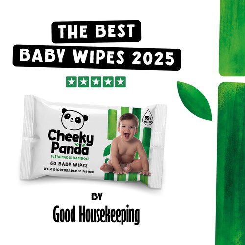 Cheeky Panda Bamboo Baby Wipes, 12 x 60 Wipes