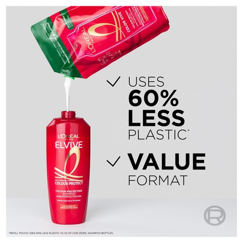 L'Oreal Elvive Colour Protect Shampoo Refill Pouch For Coloured Hair