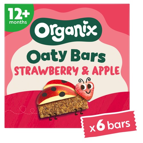 Organix Strawberry & Apple Oaty Bars Toddler Snack Multipack 12+ Months
