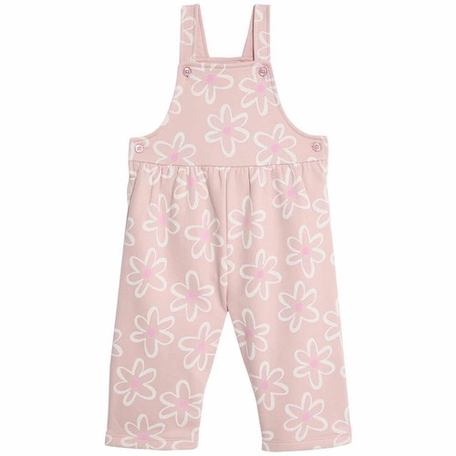 M&S Wide Leg Flower Dungaree, 6-9 Months, Pink