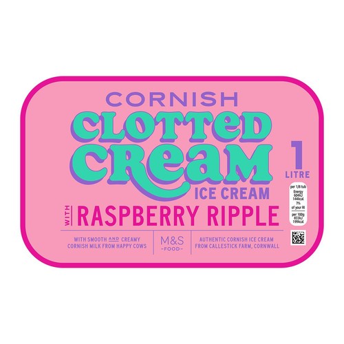M&S Cornish Raspberry Ripple Ice Cream
