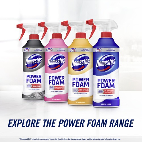Domestos Bleach Foam Toilet and Bathroom Pine Fresh