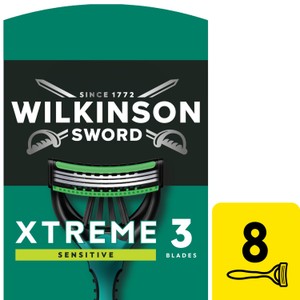 Wilkinson Sword Quattro Titanium Sensitive Men's Razor with 9 Blades