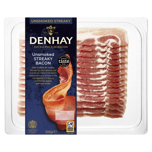 Denhay British Dry Cured Unsmoked Streaky Bacon