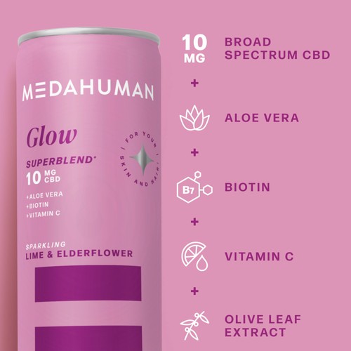 Medahuman Glow CBD Drink Lime & Elderflower