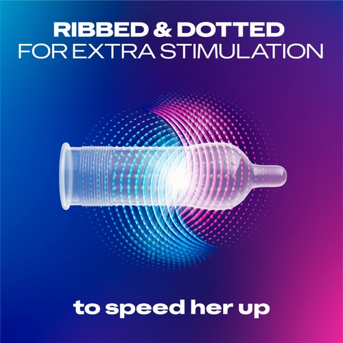 Durex Intense Condoms Ribbed & Dotted Regular Fit