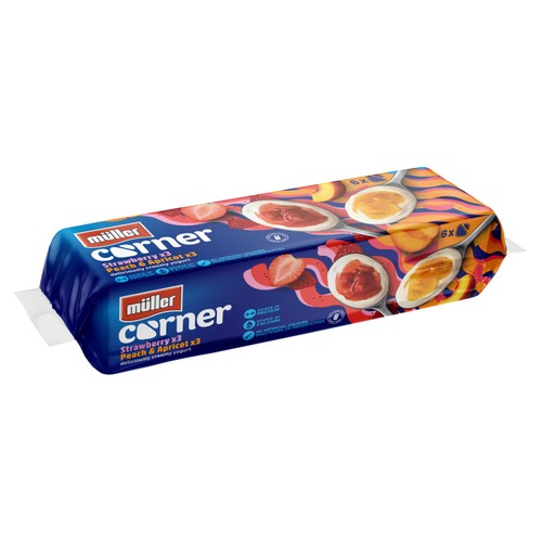 Muller Corner Strawberry and Peach & Apricot Yogurts