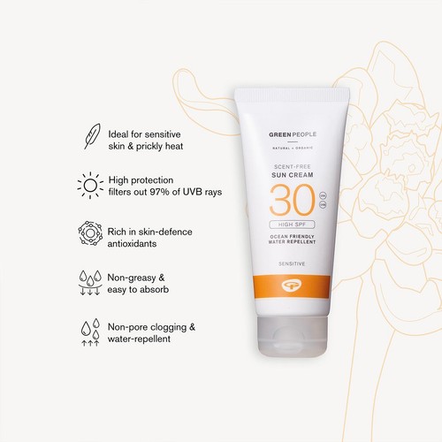 Green People SPF 30 Sun Cream Scent Free Travel Size