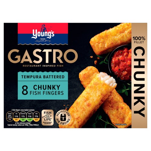 Young's Gastro Tempura Battered 8 Chunky Fish Fingers