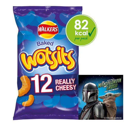Walkers Wotsits Really Cheesy Multipack Snacks Crisps 12x16.5g