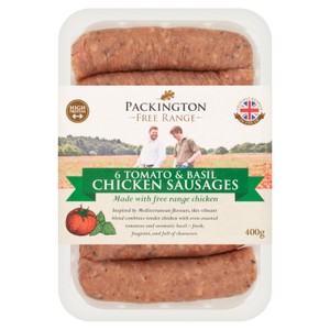 Packington Free Range Tomato and Basil Free Range Chicken Sausage