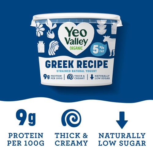 Yeo Valley Organic Greek Recipe 5% Strained Natural Yogurt