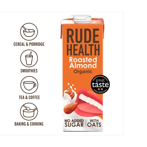 Rude Health Organic Roasted Almond Oat Drink Longlife