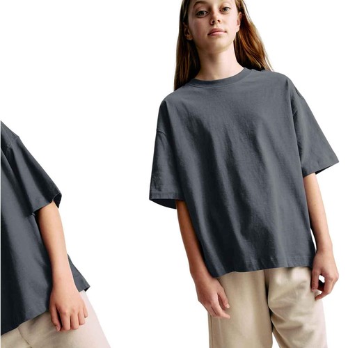 M&S Pure Cotton Plain T-Shirt, 10-11 Years, Dark Grey