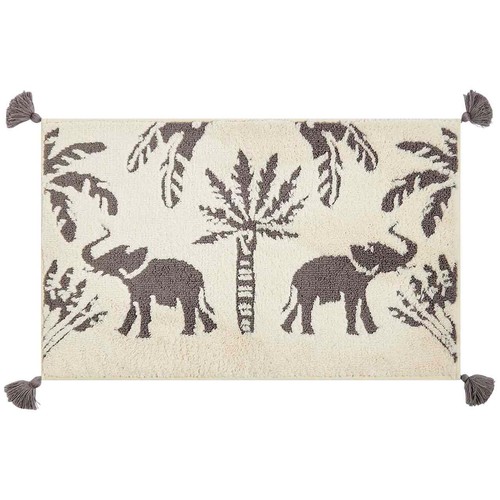 M&S Cotton Blend Elephant Bath Mat, Charcoal