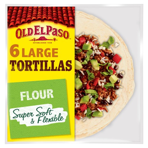 Old El Paso Large Super Soft Flour Tortillas Wraps 6 Pack 350G