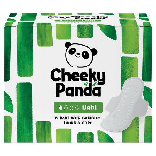 Cheeky Panda Light Period Pads with Biodegradable Bamboo Lining and Core