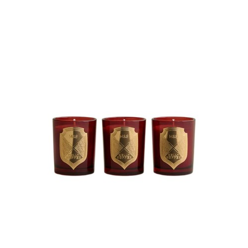 M&S Set of 3, Votive Christmas Joy Candles, Red Mix