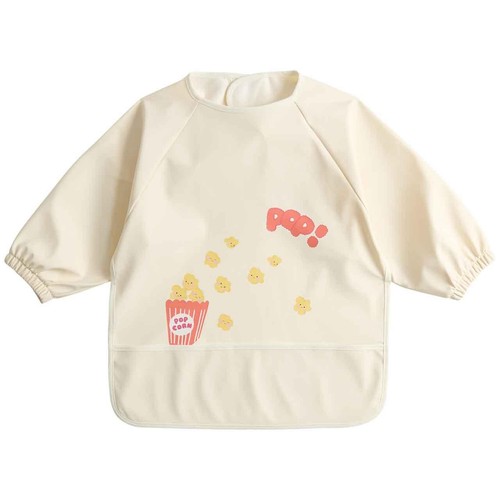 M&S Unisex Popcorn Dribble Bib, 12-24 M, Cream