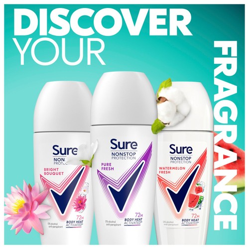 Sure Women 72hr Nonstop Antiperspirant Deodorant Roll On Pure Fresh