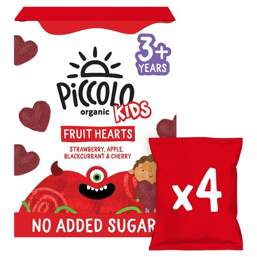 Piccolo Organic Kids Fruit Hearts Strawberry, Apple, Blackcurrant & Cherry