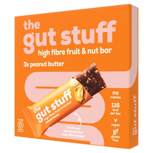 The Gut Stuff Peanut Butter High Fibre Fruit & Nut Bars