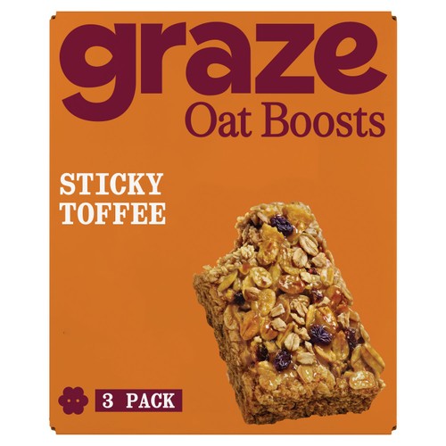 Graze Sticky Toffee Oat Boosts Flapjack Snack