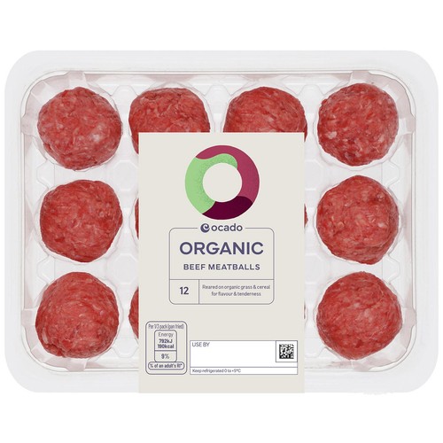 Ocado Organic 12 Beef Meatballs