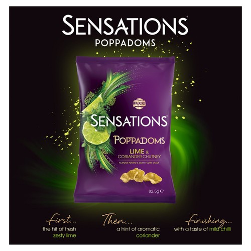 Sensations Lime & Coriander Chutney Sharing Bag Poppadoms