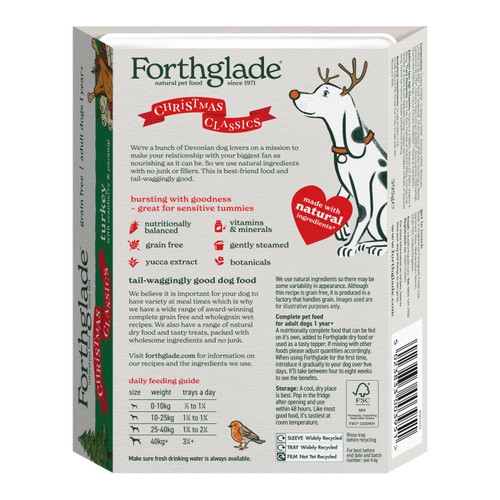 Forthglade Christmas Classics Natural Wet Dog Food Turkey with Cranberry