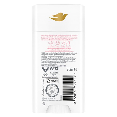 Dove Women 48h Whole Body Stick Deodorant Raspberry & Rose