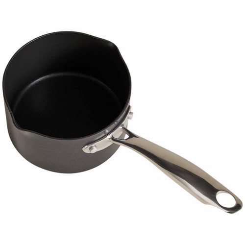 M&S Aluminium 14cm Non Stick Pro Milk Pan, Black