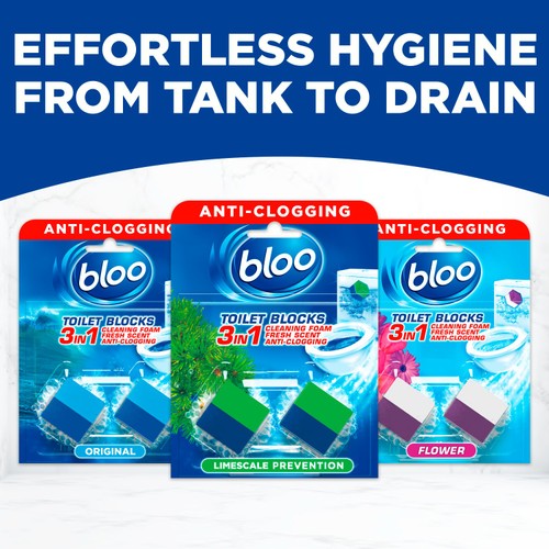 Bloo Toilet Blocks, Toilet Cleaner Block with Cleaning and Foaming Action