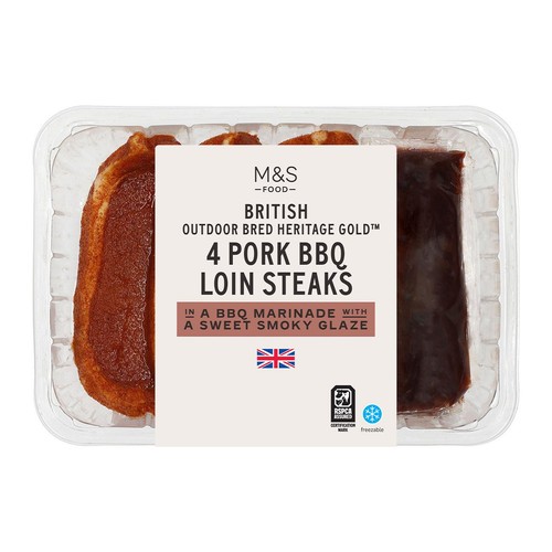 M&S Heritage Gold British Sweet & Smoky BBQ Loin Steaks
