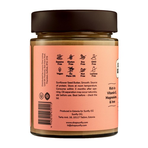 SUNFLY Sunflower Seed Butter, Smooth Spread