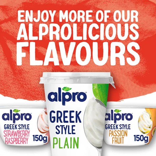 Alpro Greek Style Strawberry Raspberry Dairy Free Yoghurt Alternative