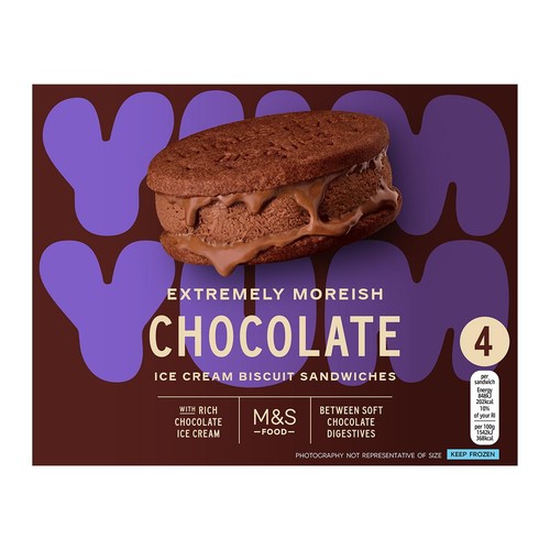 M&S Chocolate ice cream biscuit sandwiches