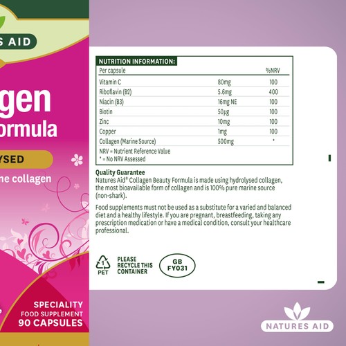 Natures Aid Collagen Beauty Formula Supplement Capsules 