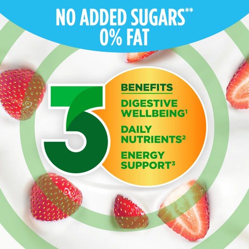 Activia Strawberry Fat Free No Added Sugar Gut Health Yoghurt Multipack