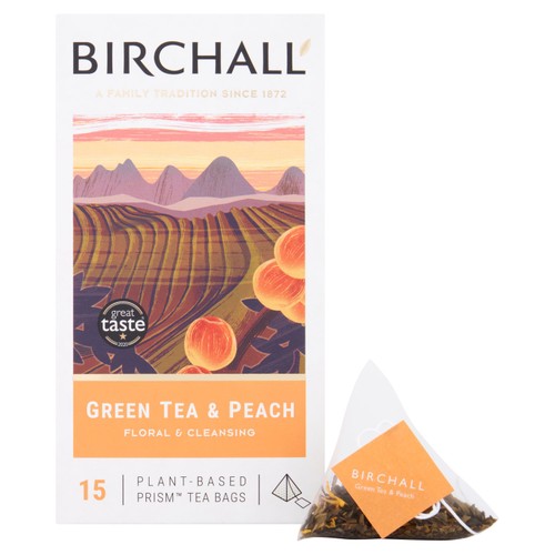 Birchall Green Tea & Peach Tea Bags