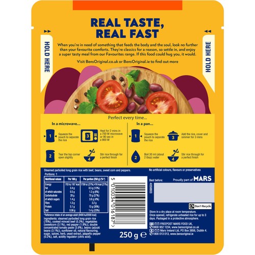 Ben's Original Favourites Risotto Ready Meal Chilli con Carne