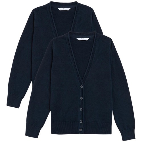 M&S 2PK COTTON CARDIGAN WITH STAYNEW 7-8 Y