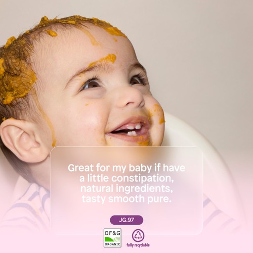Little Freddie Organic Prune Yoghurt with Oats Baby Food Pouch 6+ Months
