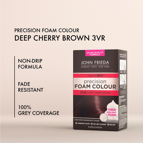 John Frieda Precision Foam Colour Hair Dye Deep Cherry Brown 3VR