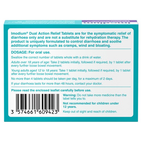 Imodium Dual Action Relief Tablets