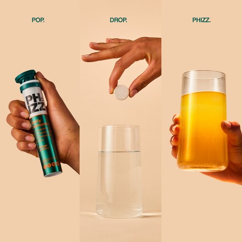 Phizz Daily Immune+ Orange Hydration, Electrolytes & Vitamins Tablets