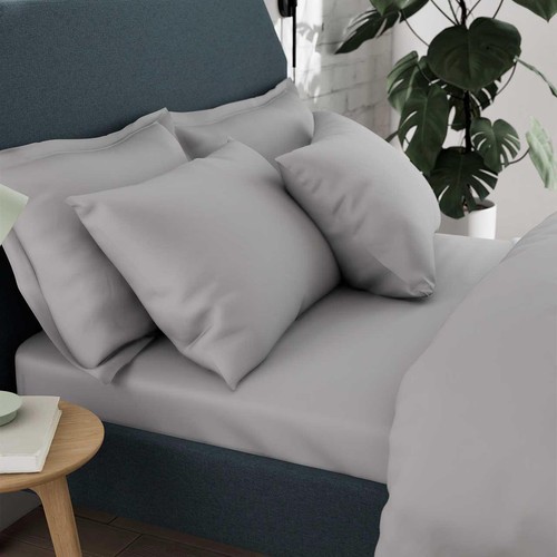 M&S Cotton Rich Pillowcases, Silver Grey