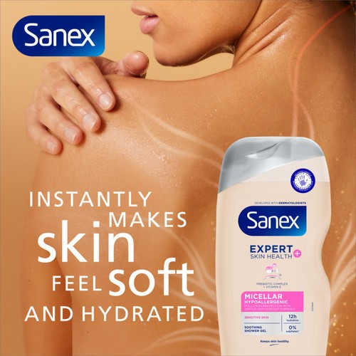 Sanex Expert Skin Health+ Hypoallergenic Shower Gel Body Wash 